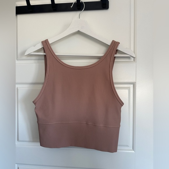 lululemon athletica Power Pivot Ribbed Beige Crop Top - Picture 2 of 4